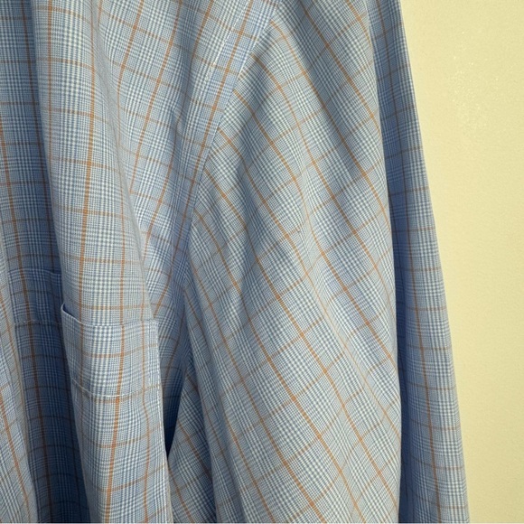 Brooks Brothers Regent Men's Long Sleeve Button Up Shirt Size 16 Blue Orange - Picture 5 of 8